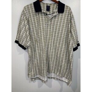 Vintage 90s Nike Tiger Woods Yin Yang Geometric Design Golf Polo Shirt Men's XXL